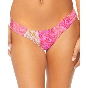 NWT Raisins Juniors Sunday Ruched-Side Bikini Bottoms P711136 Pink Multi S